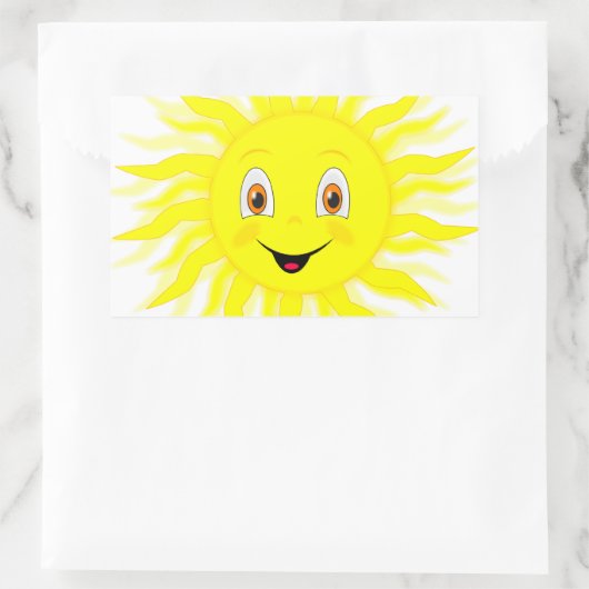 Sunshine Happy Face Rechteckiger Aufkleber (Tasche)