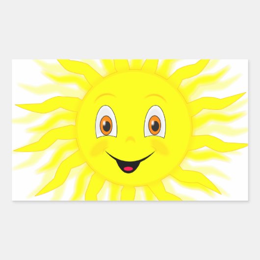 Sunshine Happy Face Rechteckiger Aufkleber (Vorderseite)