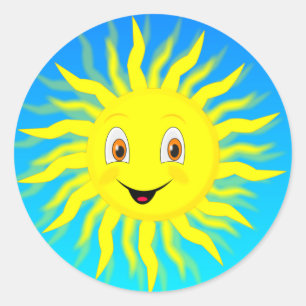 Sunshine Happy Face Runder Aufkleber