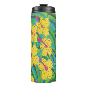 Sunshine Hibiskus Tropical Print Thermosbecher