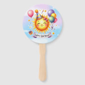 Sunshine Individuelle Name Happy Birthday Fächer (Rückseite)