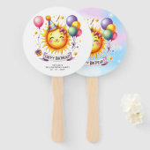 Sunshine Individuelle Name Happy Birthday Fächer (Vorne und Hinten)
