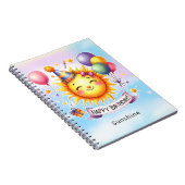 Sunshine Individuelle Name Happy Birthday Geschenk Notizblock (Rechte Seite)