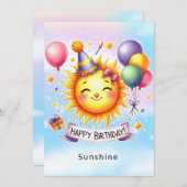Sunshine Individuelle Name Happy Birthday Grußkart (Vorne/Hinten)