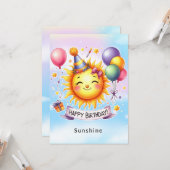 Sunshine Individuelle Name Happy Birthday Grußkart Karte (Vorderseite/Rückseite Beispiel)