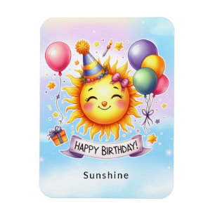 Sunshine Individuelle Name Happy Birthday Magnet