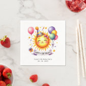 Sunshine Individuelle Name Happy Birthday Paper Serviette (Beispiel)