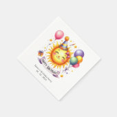 Sunshine Individuelle Name Happy Birthday Paper Serviette (Ecke)