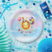 Sunshine Individuelle Name Happy Birthday Paper Te Pappteller (Party)