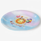 Sunshine Individuelle Name Happy Birthday Paper Te Pappteller (Schrägansicht)