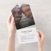 Sunshine Joy Foto Wedding All In One Einladung (Abreißen)