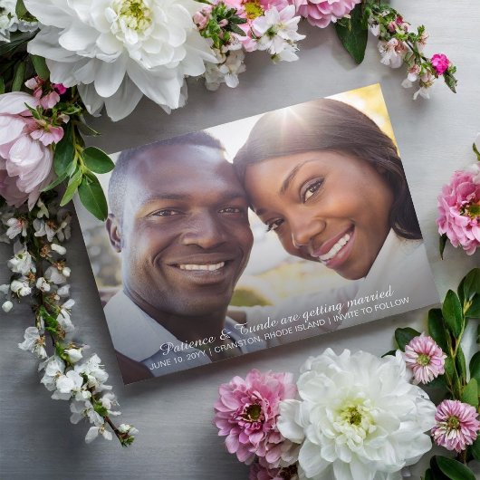 Sunshine Joy Foto Wedding Save the Date Postkarte