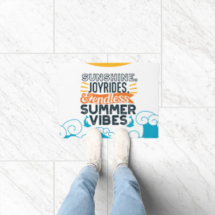 Sunshine & Joyrides - Zitat für endlose Sommerwobe Fußmatte