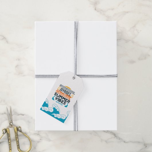 Sunshine & Joyrides - Zitat für endlose Sommerwobe Geschenkanhänger (Mit Garn)