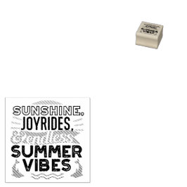 Sunshine & Joyrides - Zitat für endlose Sommerwobe Gummistempel