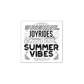 Sunshine & Joyrides - Zitat für endlose Sommerwobe Gummistempel (Prägung)