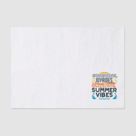 Sunshine & Joyrides - Zitat für endlose Sommerwobe Seidenpapier (Vorderseite)