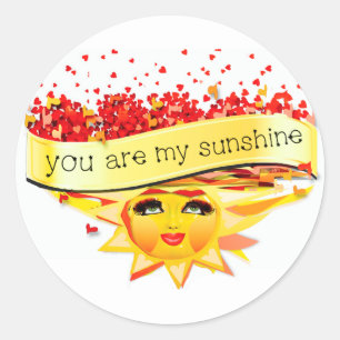 SUNSHINE KISSES RUNDER AUFKLEBER