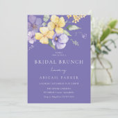 Sunshine & Lavender Brautparty Brunch & Bubbly Einladung (Stehend Vorderseite)