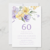 Sunshine & Lavender Purple 60. Geburtstagsparty Einladung (Vorderseite)
