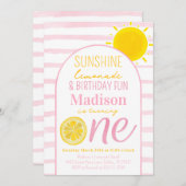 Sunshine Lemonade 1. Geburtstag Party Einladung (Vorne/Hinten)