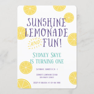 Sunshine Lemonade and Fun Kindergeburtstag Party Einladung