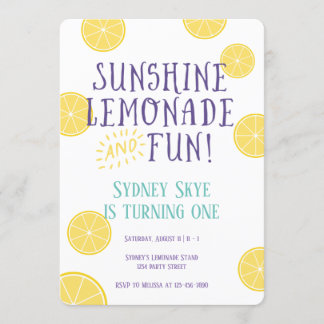 Sunshine Lemonade and Fun Kindergeburtstag Party Einladung
