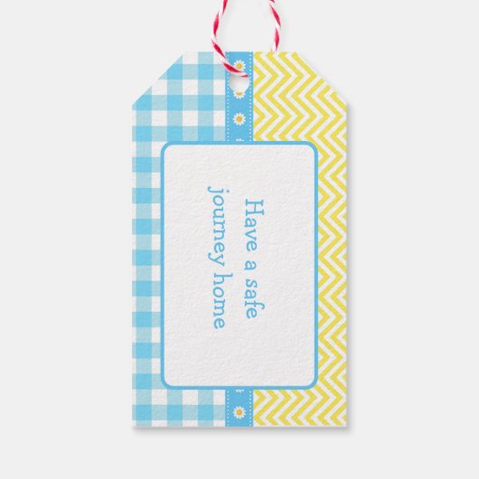 Sunshine & Lemonade Blue & Yellow Geschenkmarke Geschenkanhänger (Rückseite)