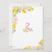 Sunshine Lemonade Floral 2nd Birthday Invitation Einladung (Rückseite)