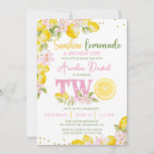 Sunshine Lemonade Floral Birthday Invitation Einladung (Vorderseite)
