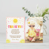 Sunshine Lemonade Geburtstag Danke, Karte (Stehend Vorderseite)