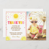 Sunshine Lemonade Geburtstag Danke, Karte (Vorne/Hinten)
