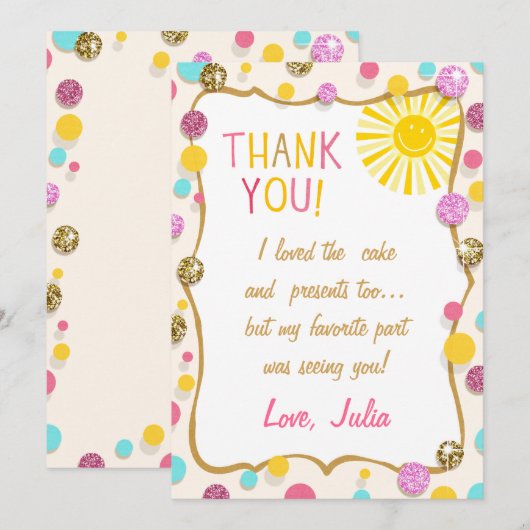 Sunshine Lemonade Geburtstag Danke Karte (Vorne/Hinten)