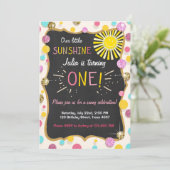 Sunshine Lemonade Geburtstagsparty Einladung Pink (Stehend Vorderseite)