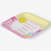 Sunshine & Lemonade Pink & Gelb Pappteller (Gewinkelt)