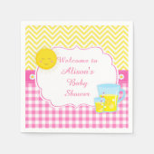 Sunshine & Lemonade Pink & Gelb Serviette (Vorderseite)