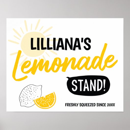 Sunshine Lemonade Stand Geburtstagsparty Poster (Vorne)