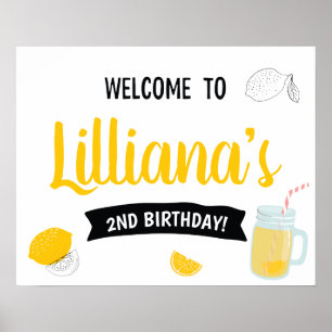 Sunshine Lemonade und Fun Birthday Party Willkomme Poster