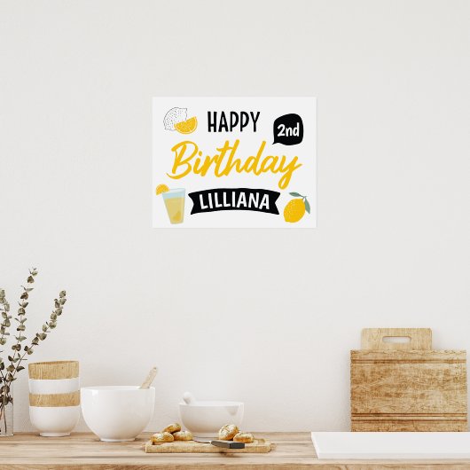Sunshine Lemonade und Fun Happy Birthday Poster (Küche)