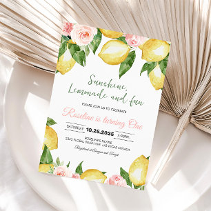 Sunshine Lemonade und Fun Lemon Geburtstag Einladung