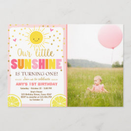 Sunshine Lemonade zum Geburtstag Einladung Pink Le