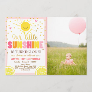 Sunshine Lemonade zum Geburtstag Einladung Pink Le