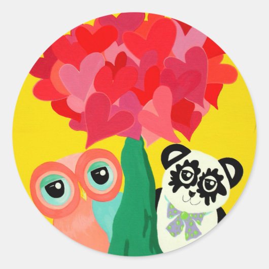 Sunshine Liebe Runder Aufkleber (Vorderseite)