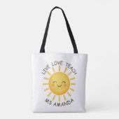 Sunshine Live Love Teach Personalisierte Lehrerin Tasche (Rückseite)