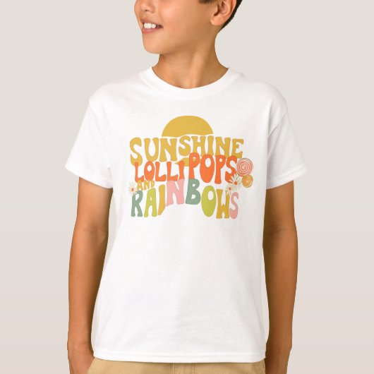 Sunshine Lollipops und Rainbows T-Shirt (Vorderseite)