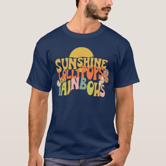 Sunshine Lollipops und Rainbows T-Shirt (Vorderseite)