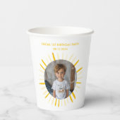 Sunshine macht eine Geburtstagsparty Pappbecher (Rückseite)