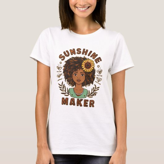 Sunshine Maker Boho Stil T-Shirt (Vorderseite)