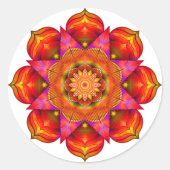 Sunshine Mandala Runder Aufkleber (Vorderseite)