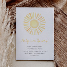 Sunshine Minimalistisch Neutral Boho Sun Baby Dusc Einladung